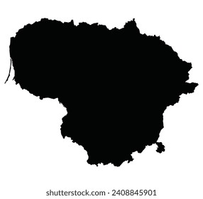 Lithuania map. Map of Lithuania in black color