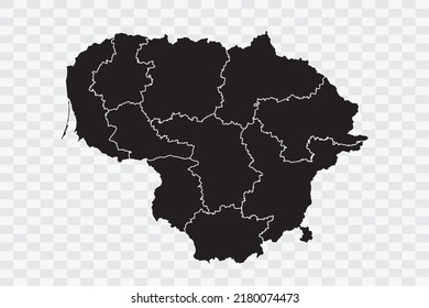 Lithuania Map black Color on White Background quality files Png 