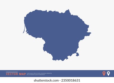 Lithuania Map - blue abstract style isolated on white background for infographic, design vector.