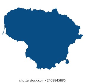 Lithuania map. Map of Lithuania in blue color