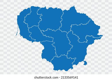 Lituania Mapa de color azul en la columna de fondo