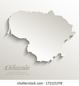 Lithuania map card paper 3D natural vector