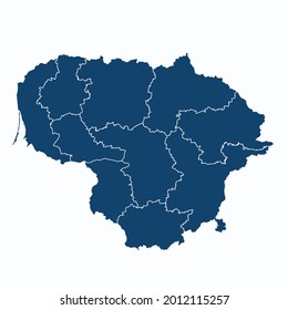 Lithuania map color vector modern. Silhouette map. on white background. 