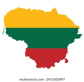 Lithuania map. Map of Lithuania with Lithuania flag