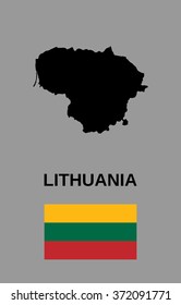 Lithuania - map and flag