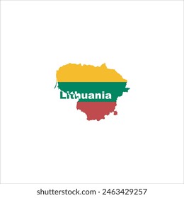 Lithuania map and flag colors design on white background