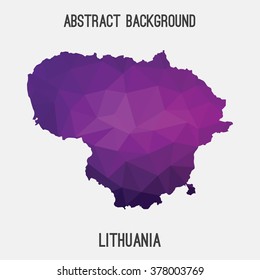 Lithuania map in geometric polygonal style.Abstract tessellation,modern design background. Vector illustration EPS8