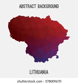 Lithuania map in geometric polygonal style.Abstract tessellation,modern design background. Vector illustration EPS8