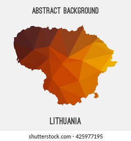 Lithuania map in geometric polygonal style.Abstract tessellation,modern design background. Vector illustration EPS8