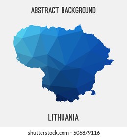 Lithuania map in geometric polygonal,mosaic style.Abstract tessellation,modern design background,low poly. Vector illustration.