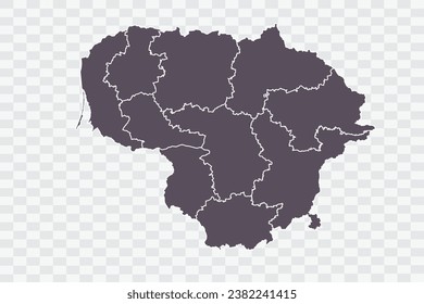 Lithuania Map Graphite Color on White Background quality files Png