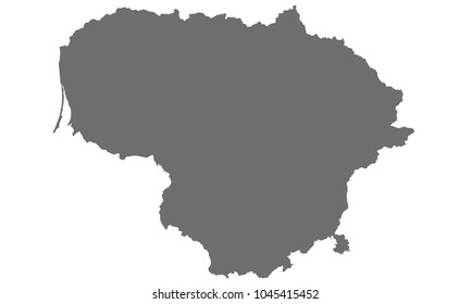 Lithuania map gray color
