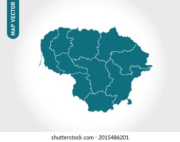 Lithuania map High Detailed on white background. Abstract design vector illustration eps 10