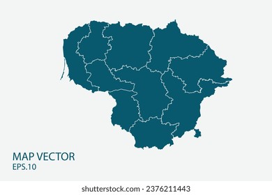 Lithuania map High Detailed on white background. Abstract design vector illustration eps 10