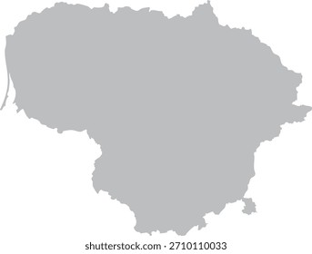 Lituania Mapa Silueta gris aislada Vector editable