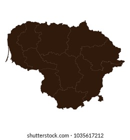 Lithuania map on white background vector.