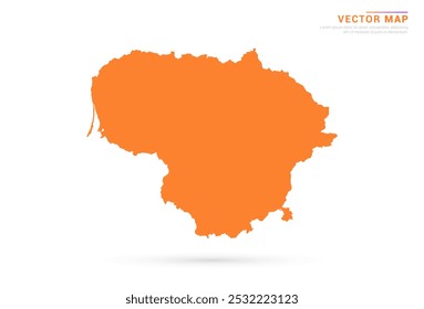 Mapa de Lituania - Estilo abstracto anaranjado aislado en Vector de fondo blanco.