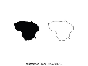 Lithuania map outline country shape national borders 
