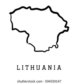 Lithuania map outline - smooth country shape map vector.