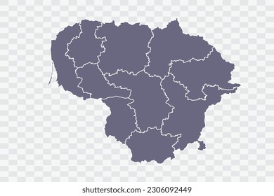 Lithuania Map pewter Color on White Background quality files Png