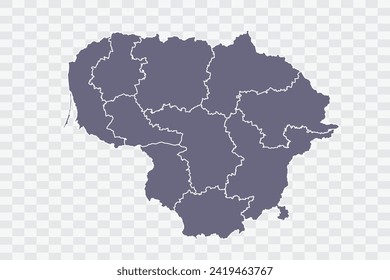 Litauen Karte Farbe auf weißem Hintergrund Qualitätsdateien Png