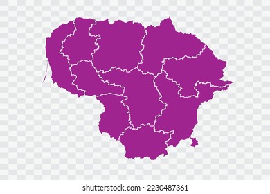 Lituania Mapa color rosa sobre los archivos de calidad de fondo blanco Color (a50099) png