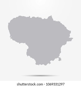 Lithuania Map With Shadow