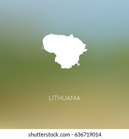 Lithuania map silhouette - Abstract Blurred Background