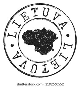 Icono del vector redondo de la marca postal de pasaporte de Lituania 