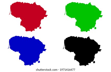 Lithuania map silhouette with white background