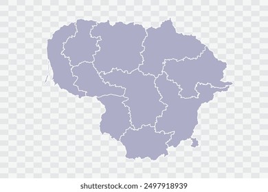 Lituania Mapa de color plateado sobre fondo blanco archivos de calidad Png