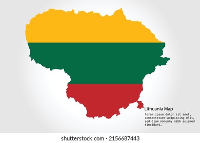 Lithuania Map stripes. Vector illustration Color on White Backgound