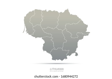 lithuania map. vector map of european country.