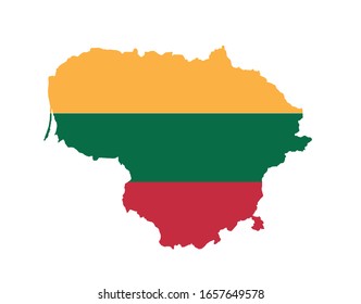 Lithuania map vector.  Lithuania flag vector. 