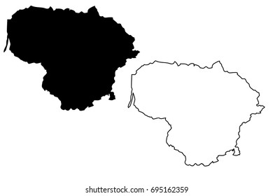 Lithuania Map Vector Blank Map Lithuania Stock Vector (Royalty Free ...