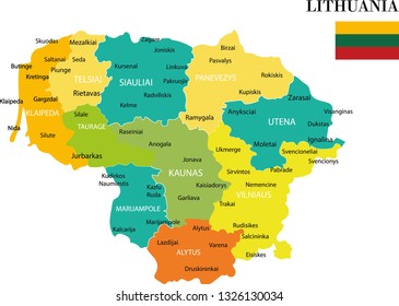 Lithuania map vector illustration,lithuania map
