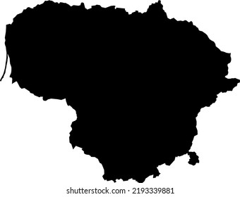 Lithuania map vector map.Hand drawn minimalism style.