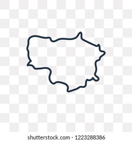 Lithuania map vector outline icon isolated on transparent background, high quality linear Lithuania map transparency concept can be used web and mobile