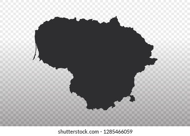 Lithuania Map - World Map International vector template isolated on transparent background - Vector illustration eps 10