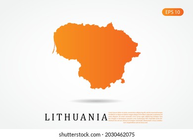 Lithuania Map - World Map International vector template with Orange gradient color isolated on white background - Vector illustration eps 10