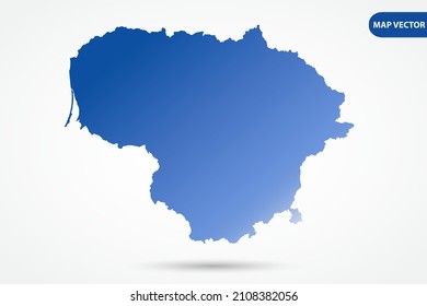 Lithuania Map - World Map International vector template with Blue gradient color isolated on white background for design, education, website, infographic - Vector illustration eps 10