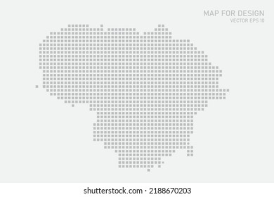 Lithuania Map - World map International vector template with grey pixel, grid, grunge, halftone style isolated on white background for education, infographic, design - Vector illustration eps 10