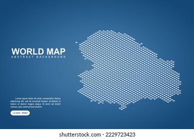 Lithuania Map - World map International vector template with isometric top and white pixel, grid, grunge, halftone style isolated on blue background for design, web - Vector illustration eps 10