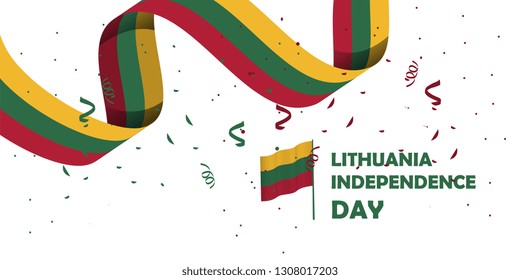 lithuania national day with white background, or independence day - vector