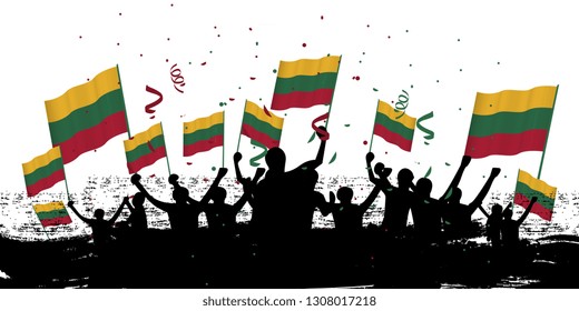 lithuania national day with white background, or independence day - vector