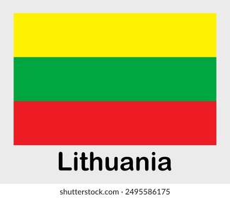 Lithuania national flag. Banner, state symbol, flagpole.