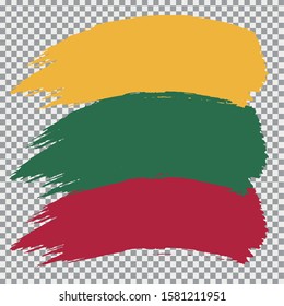 Lithuania national flag brush vector on transparent background.