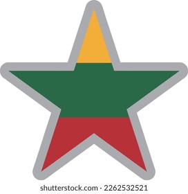 Lithuania national flag icon vector Illustration material