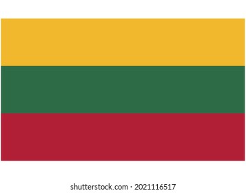 Lithuania National Flag Isolated Vector Image