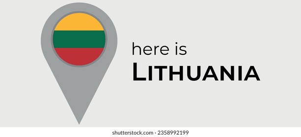 Lithuania national flag map marker pin icon illustration